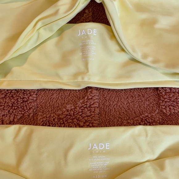 Jade Swim Ava Bandeau & Bikini Bottoms in Sorbet Yellow - Picture 3 of 6